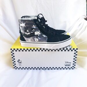 VANS X DISNEY SK8-HI MICKEY PLANE CRAZY BLACK & WHITE SNEAKERS SIZE 6.5W